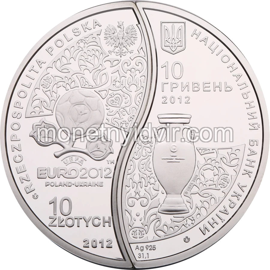 УЄФА. Євро 2012. Україна-Польща (набір з двох монет, які складаються в коло діаметром 50 мм)
